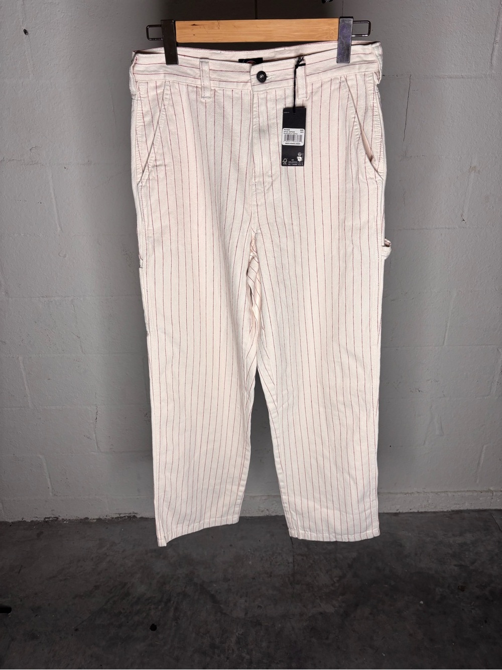 Dickies Carpenter Pants Women's 28R Cream Straight Leg Twill Utility Workwear